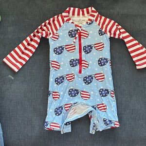Caden Lane Stars and Stripes Baby Romper